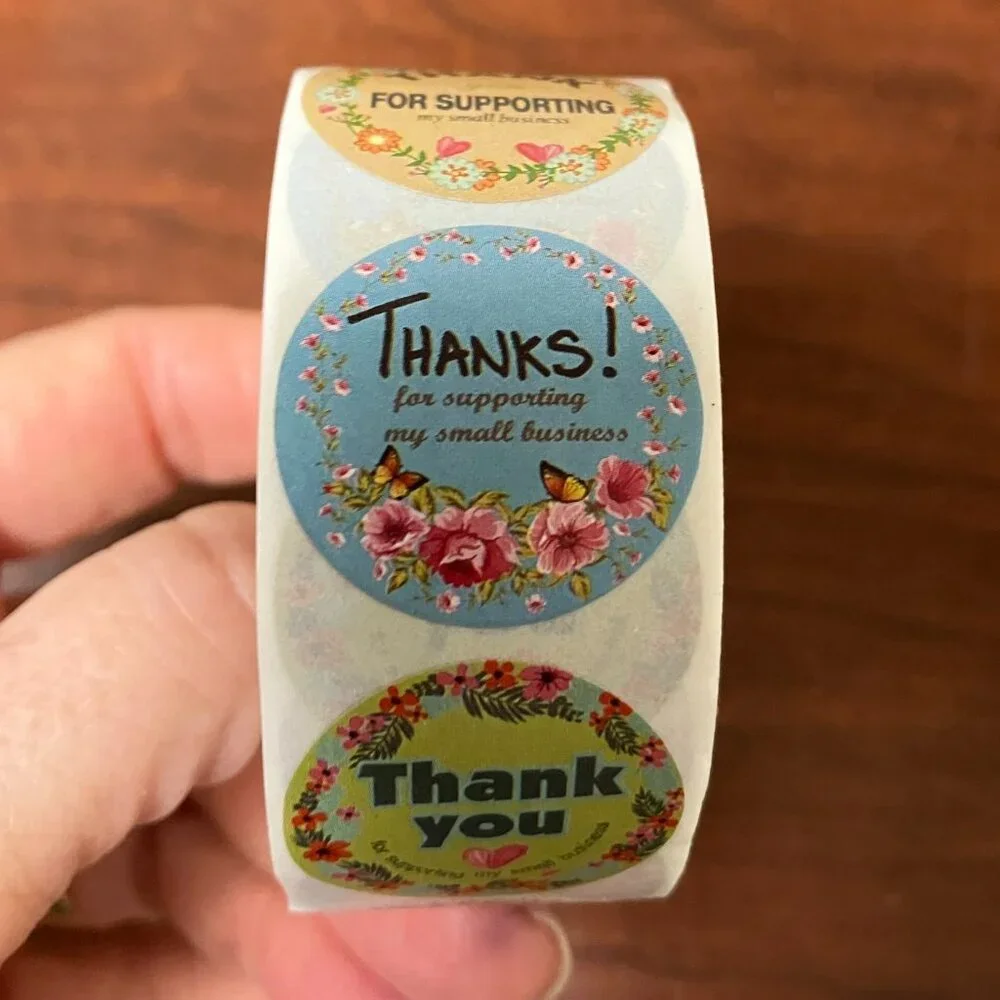 1500 Stickers - 3 x 500 Self-Adhesive THANK YOU stickers NEW Tax Write off